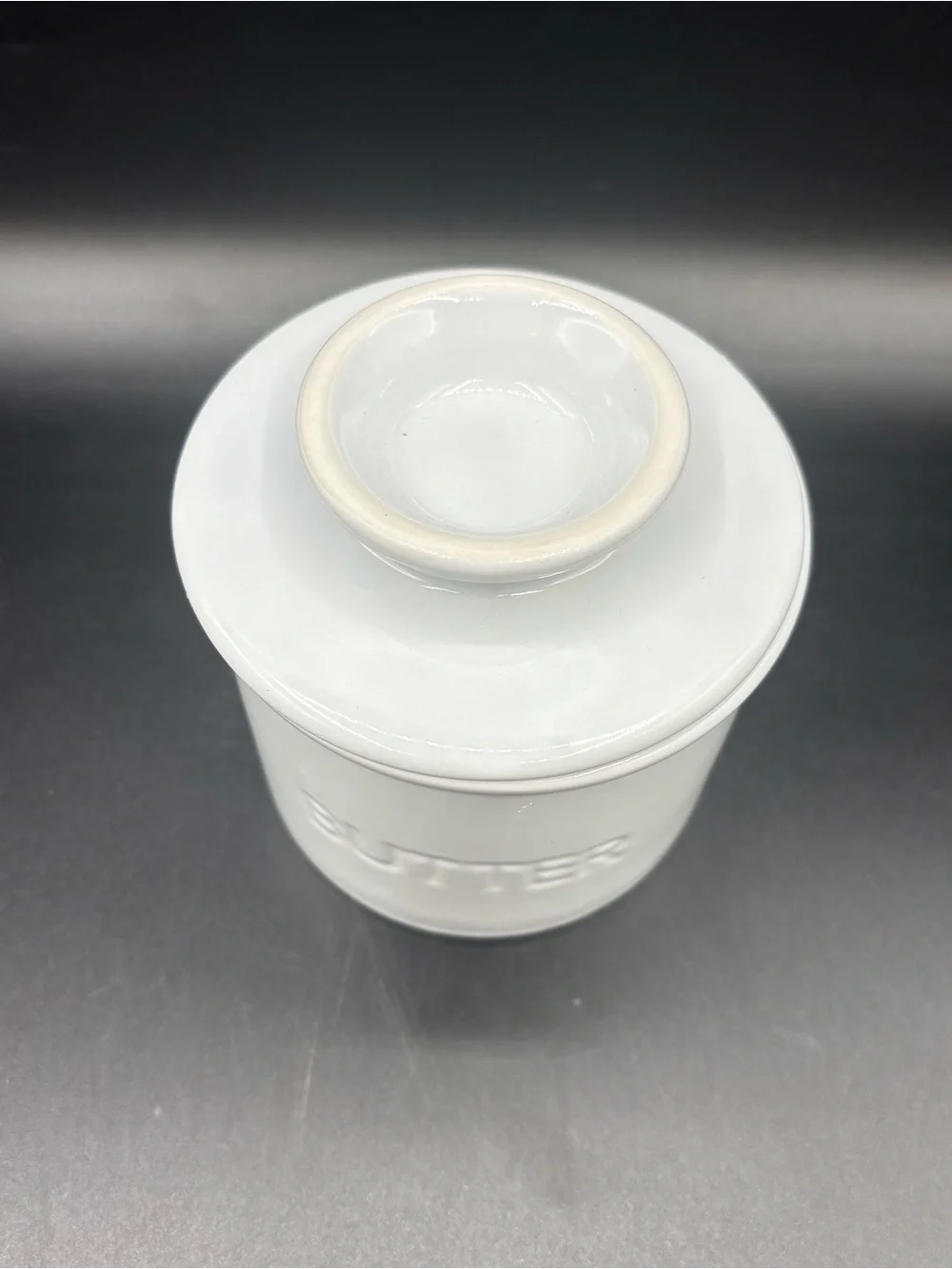 HIC Butter Bell Countertop Butter Keeper  Earthenware Ceramic Crock White